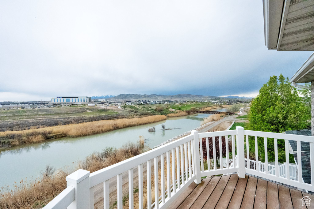 Balcony with a water view