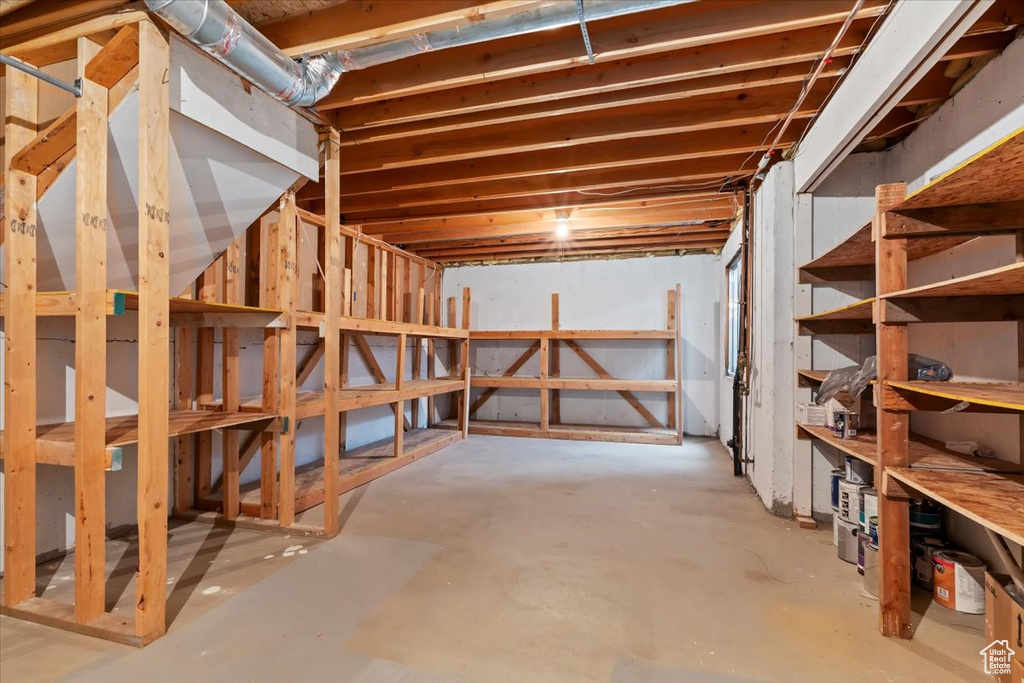 View of unfinished basement