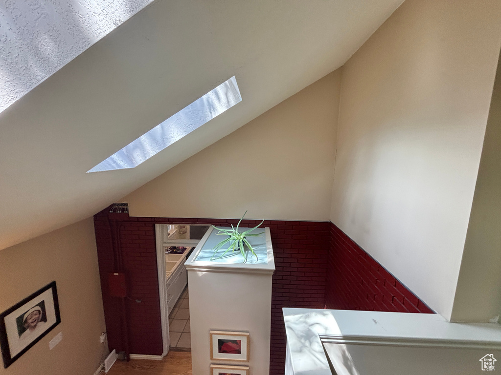 Interior space with a skylight