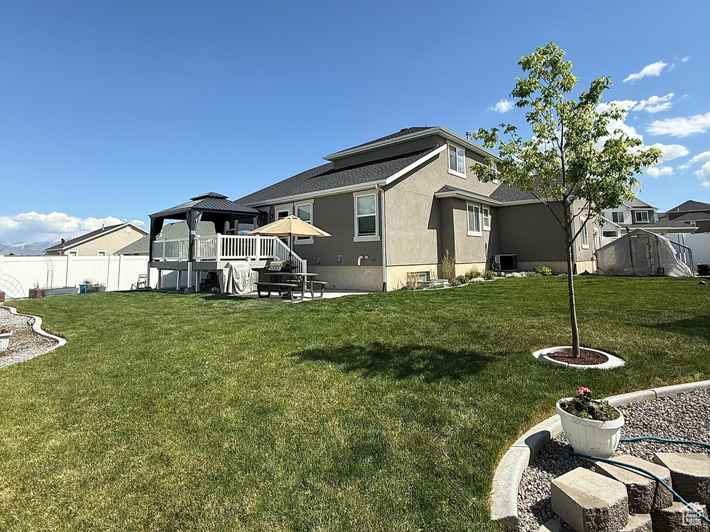 View of yard with fence