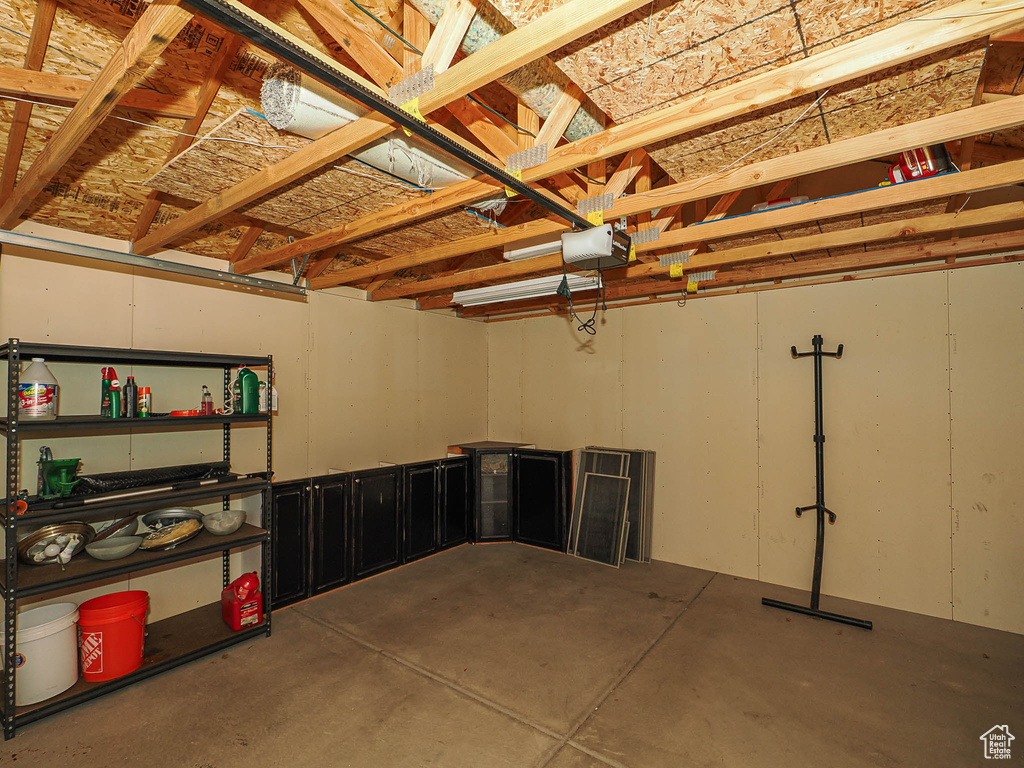Basement with a garage