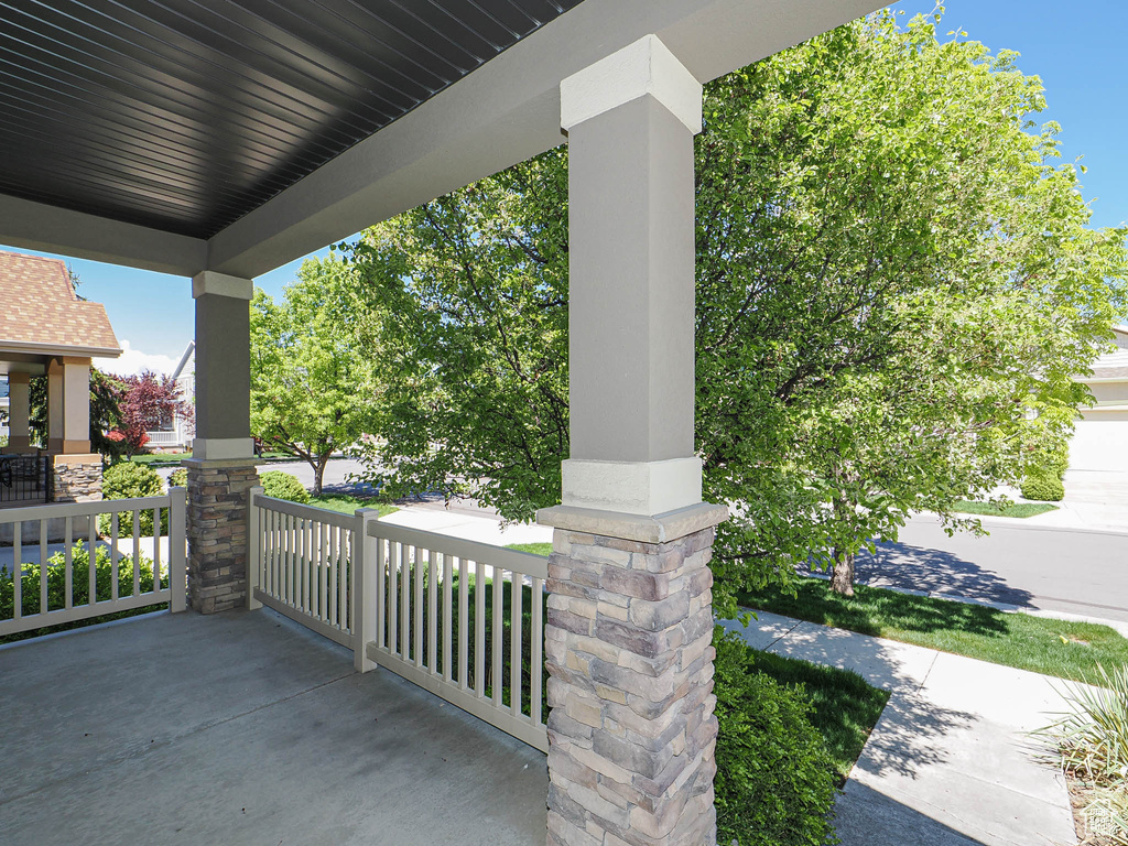 View of patio / terrace featuring covered porch