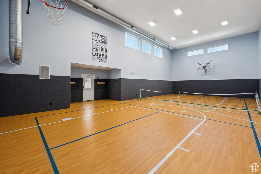 View of sport court featuring community basketball court