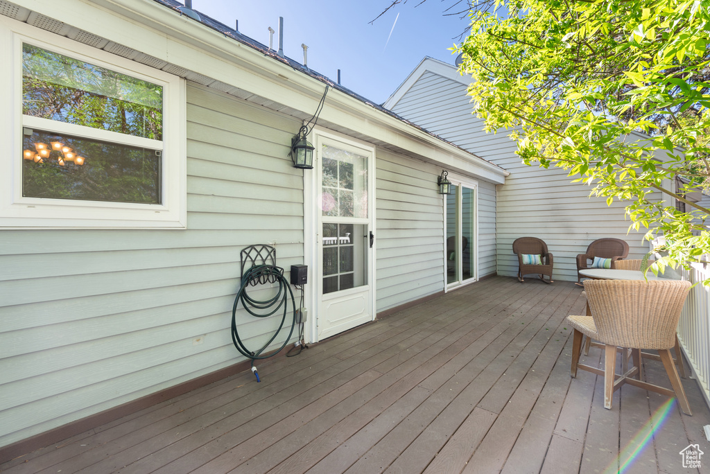 View of wooden deck