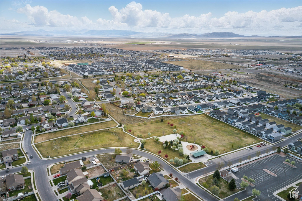 Drone / aerial view with a mountain view