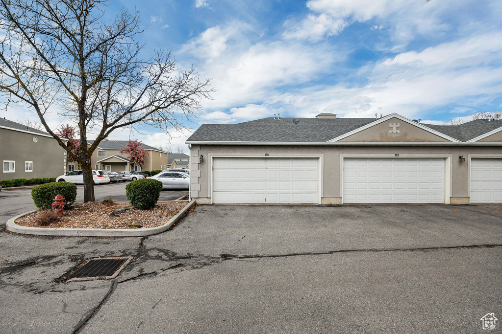 Garage with driveway