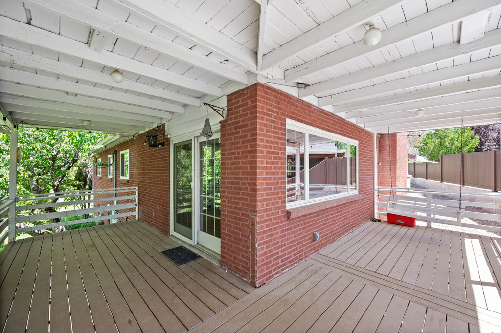 View of wooden deck