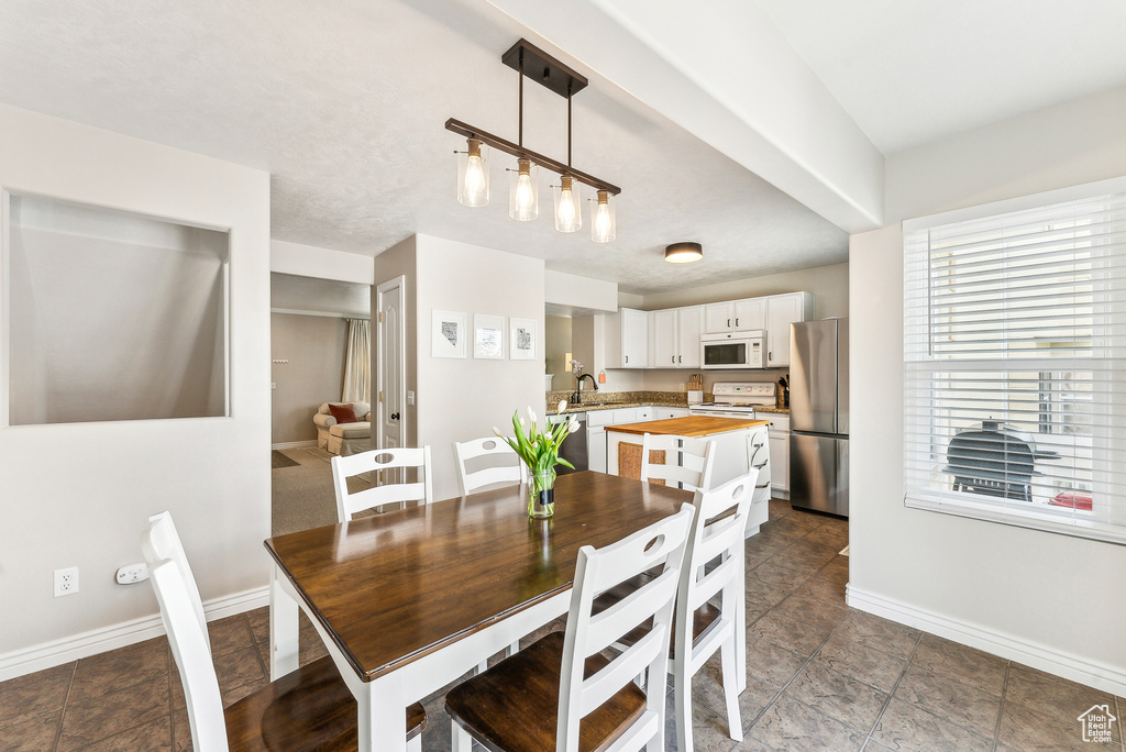 Dining area with baseboards