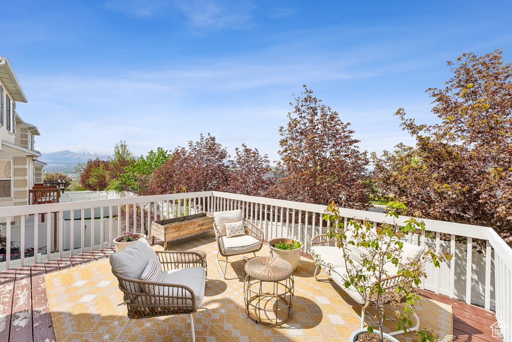 View of wooden deck