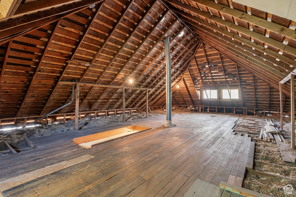 View of unfinished attic