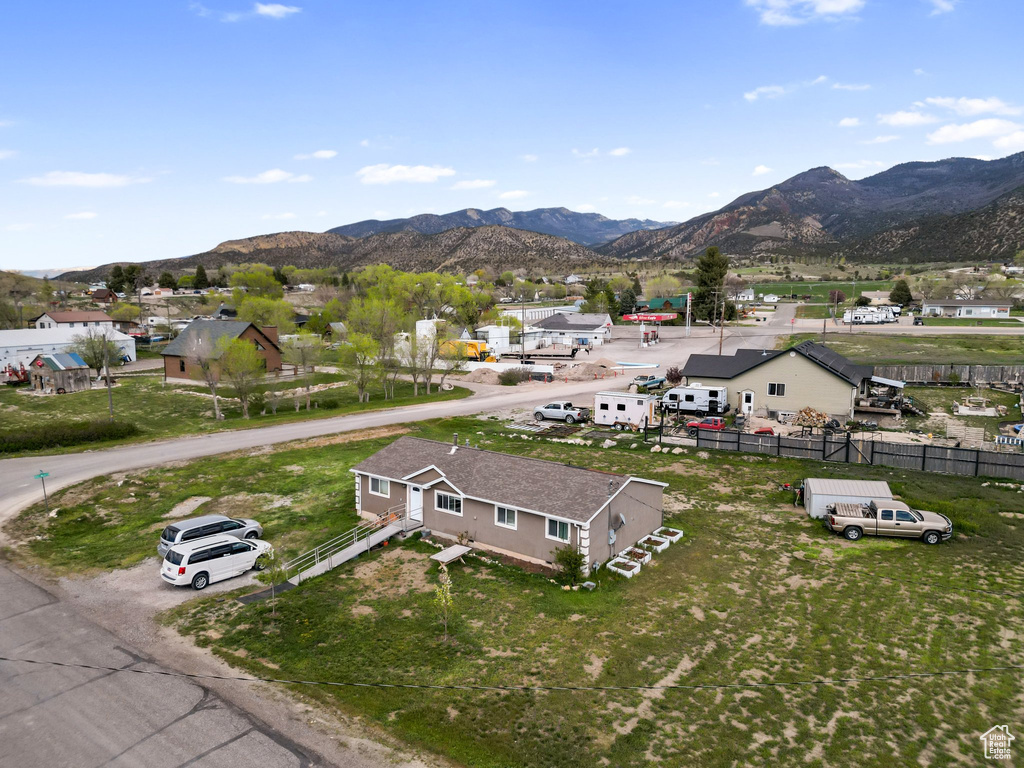 Aerial view with a mountain view and a residential view