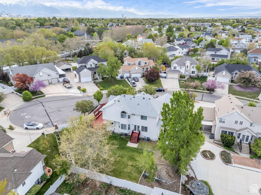 Aerial view with a residential view