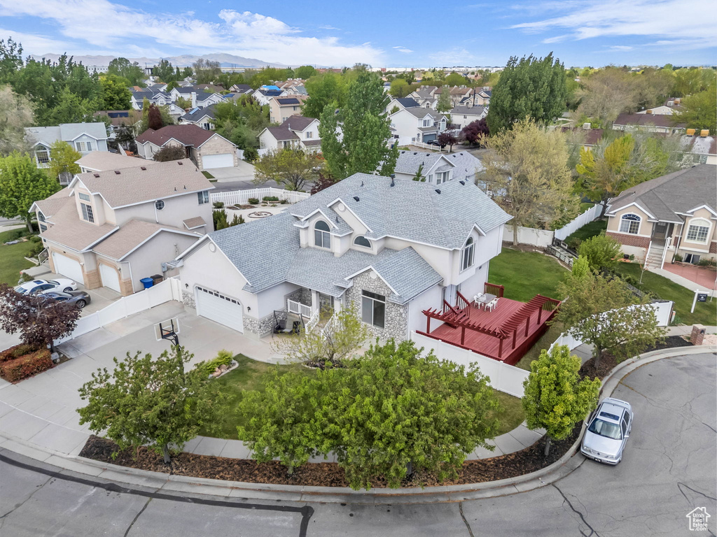 Aerial view with a residential view