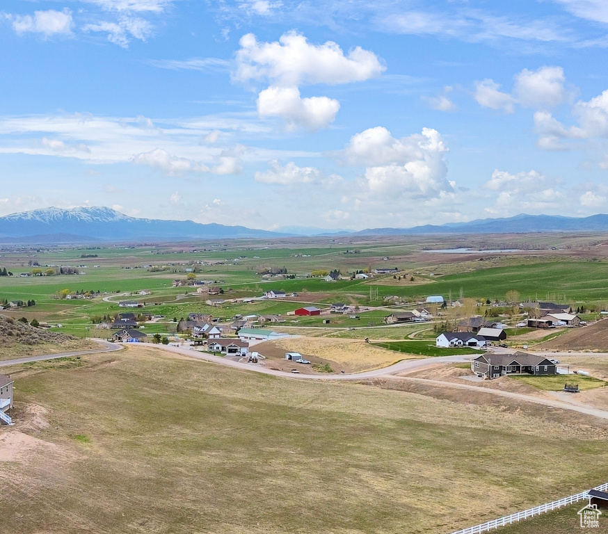 Bird's eye view with a rural view and a mountain view
