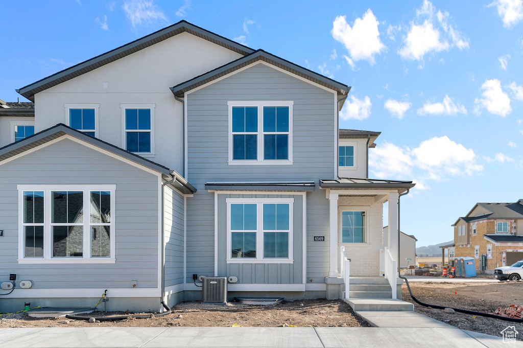 Traditional home with central air condition unit