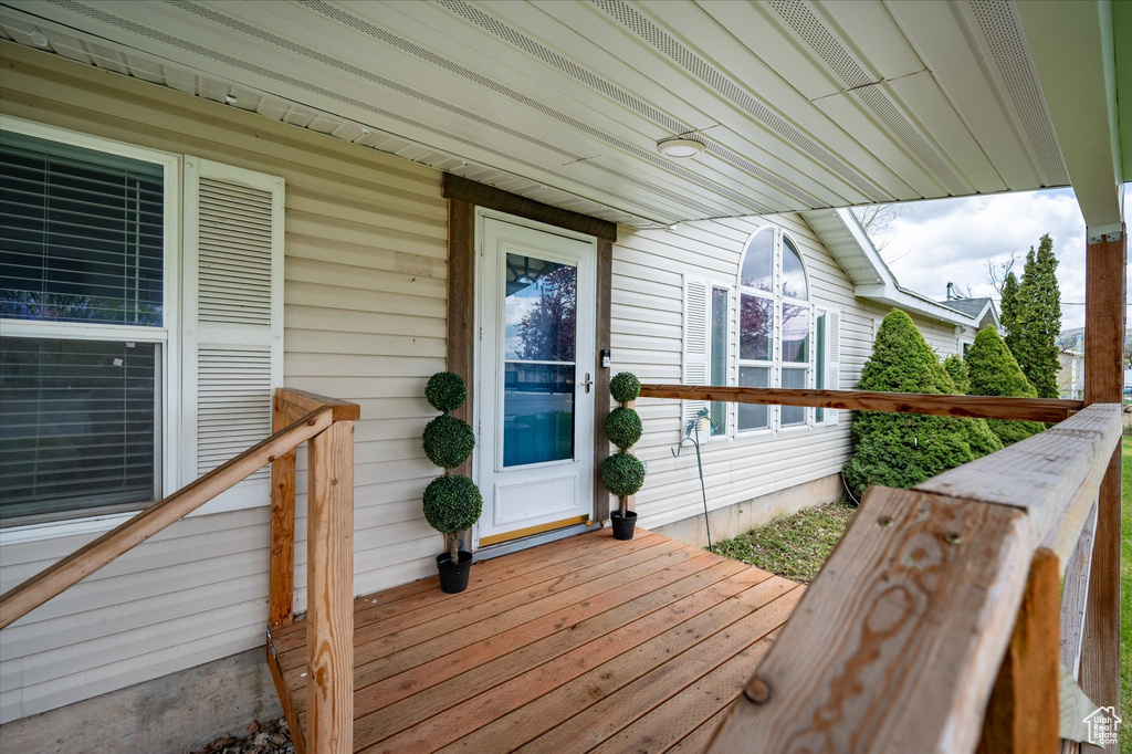 View of wooden deck