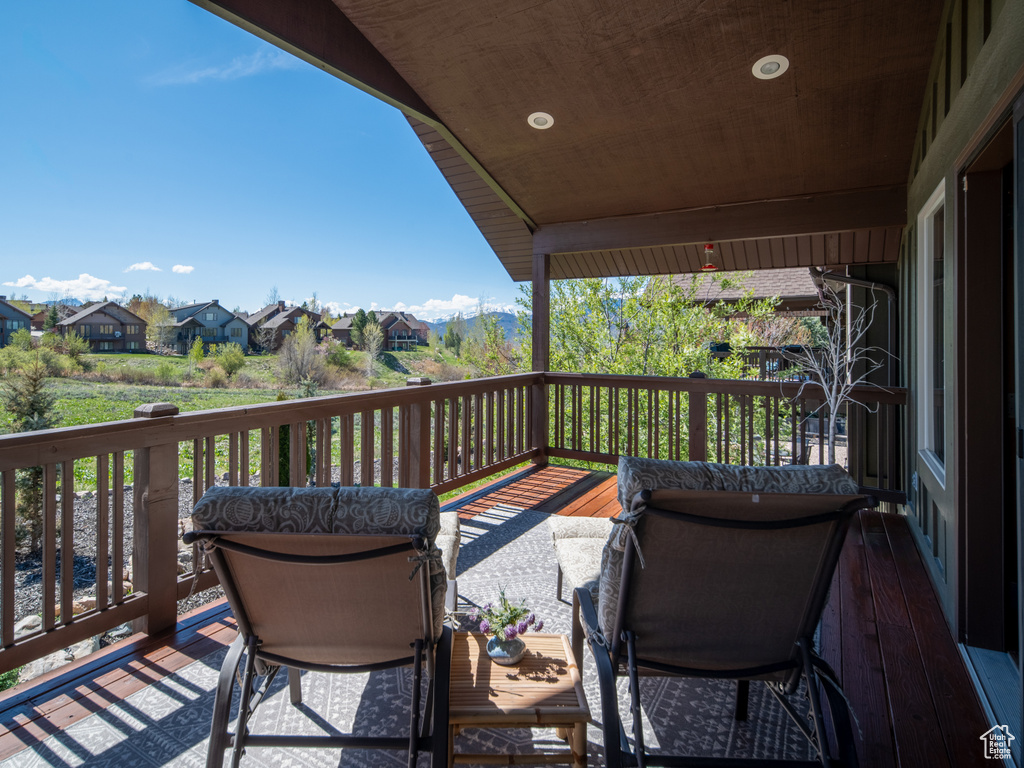 Deck with a residential view