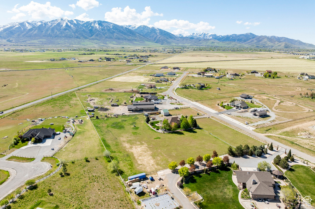 Bird's eye view with a rural view and a mountain view
