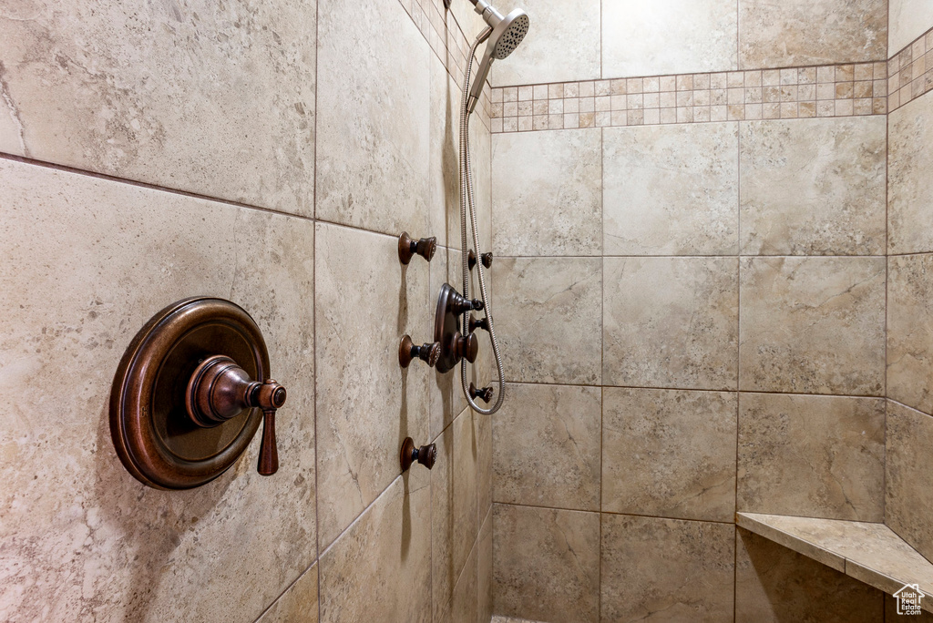 Interior details featuring tiled shower