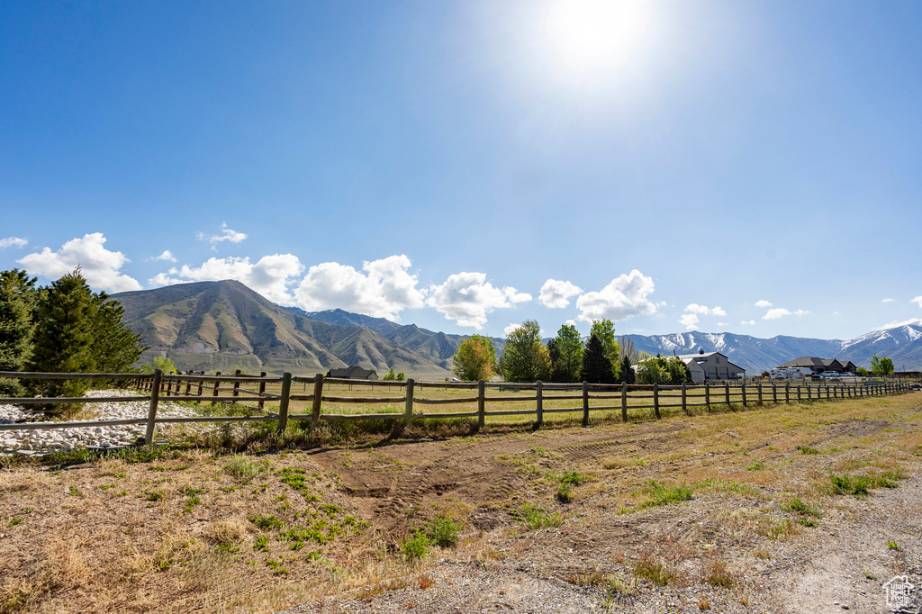Mountain view featuring a rural view