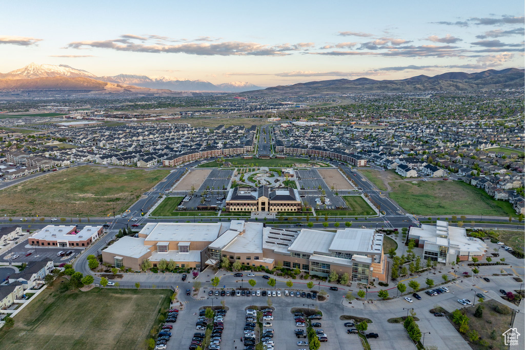 Bird's eye view with a mountain view