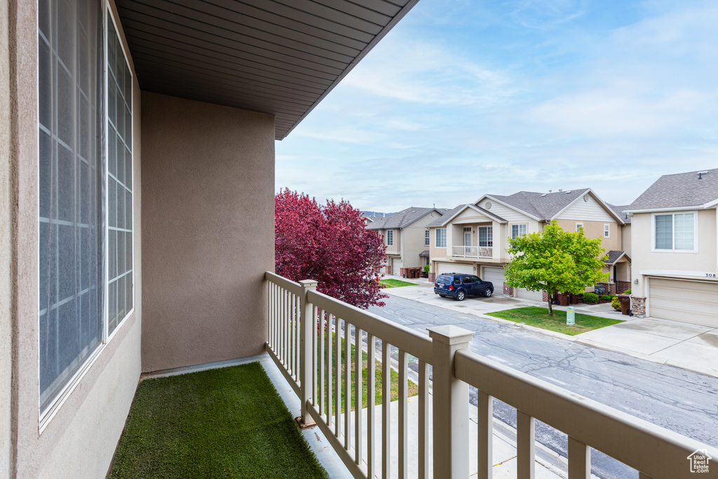Balcony with a residential view
