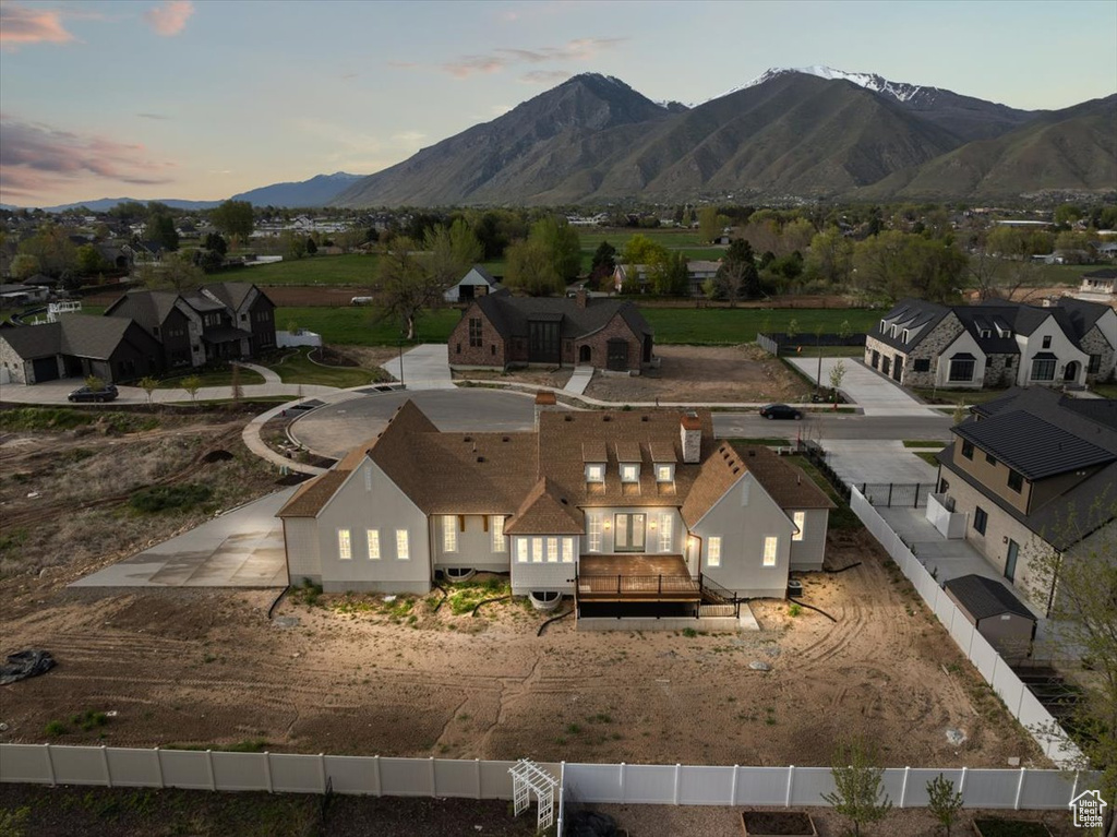 Bird\'s eye view with a residential view and a mountain view