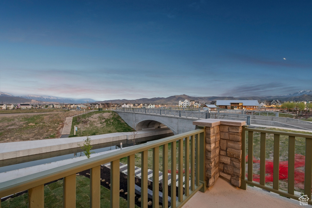 Balcony with a mountain view