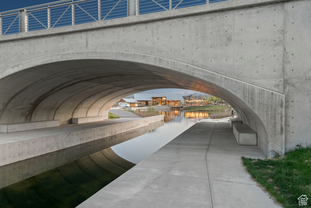 View of property's community with a water view