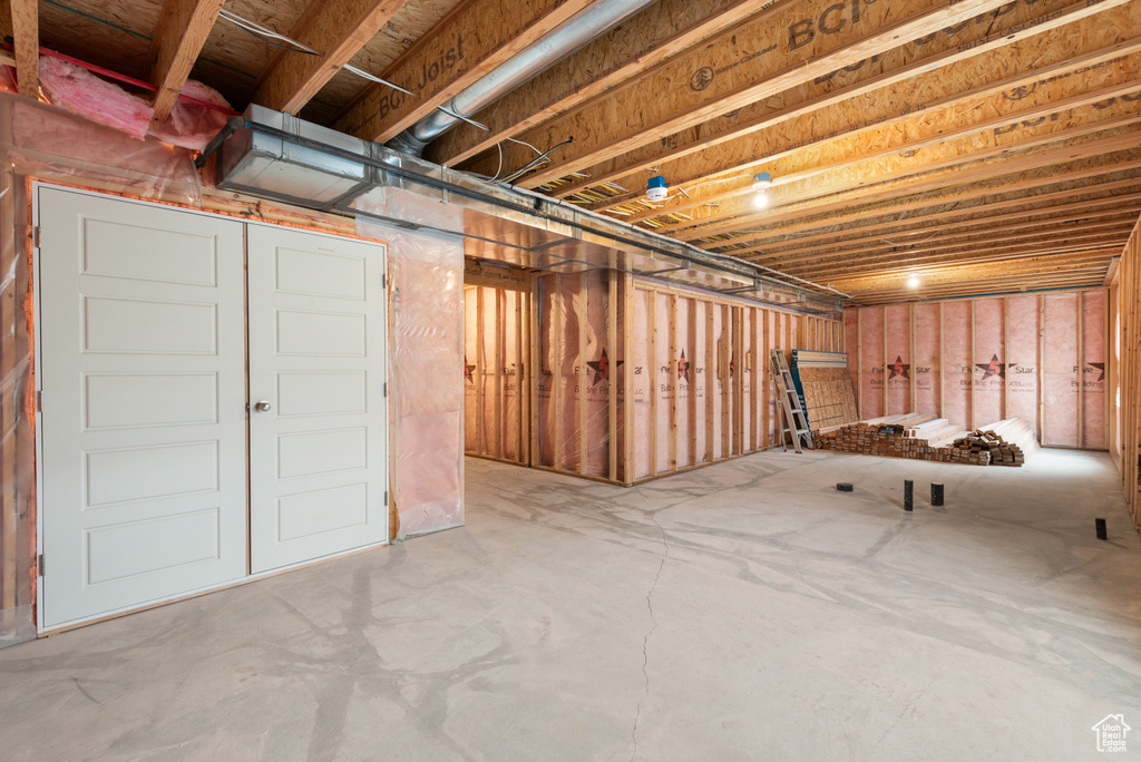View of unfinished basement