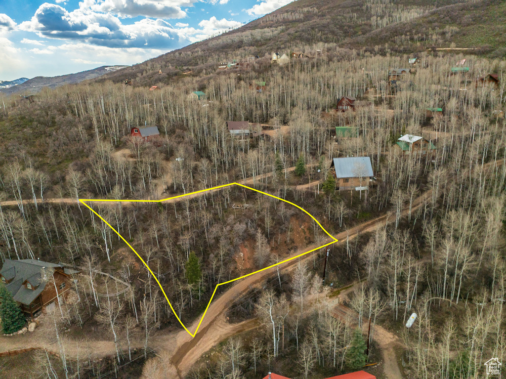 Bird's eye view featuring a mountain view