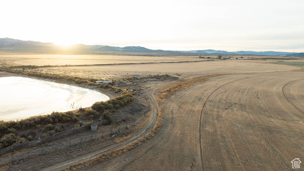 Drone / aerial view featuring a rural view and a mountain view
