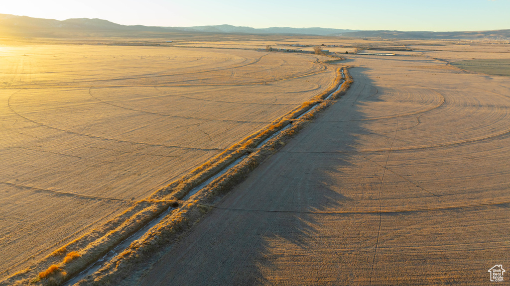 Drone / aerial view featuring a mountain view