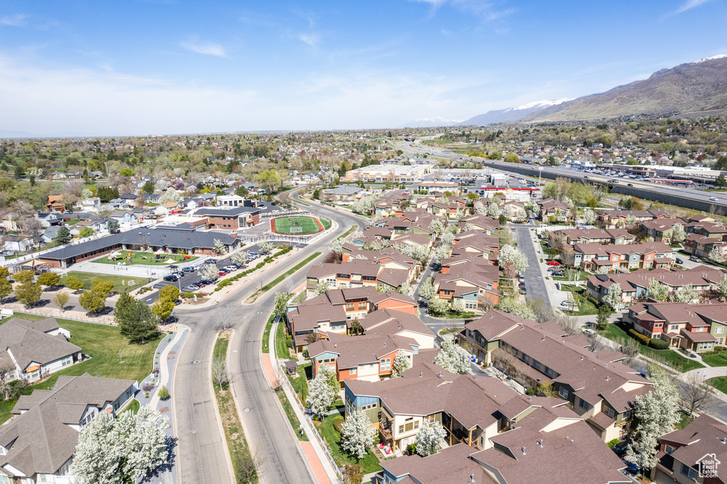 Aerial view with a mountain view and a residential view