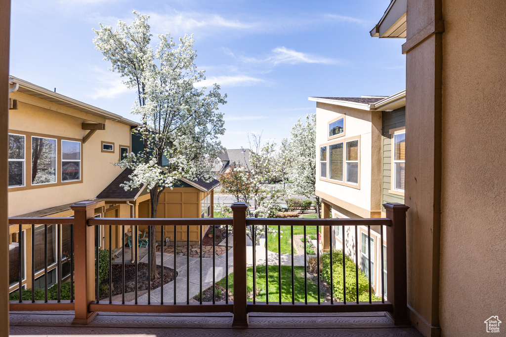 View of wooden deck