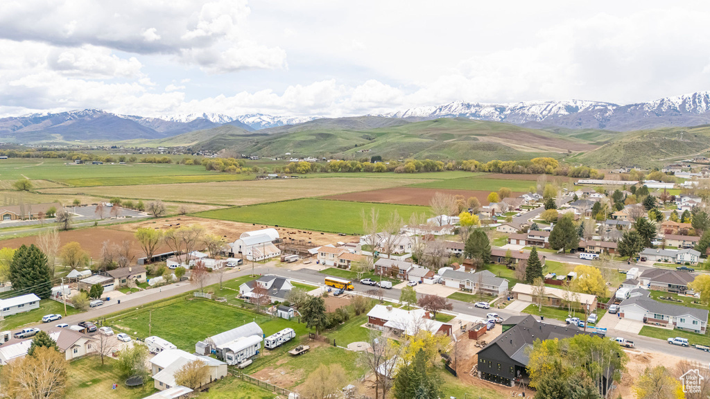 Bird\\\'s eye view featuring a rural view, a mountain view, and a residential view