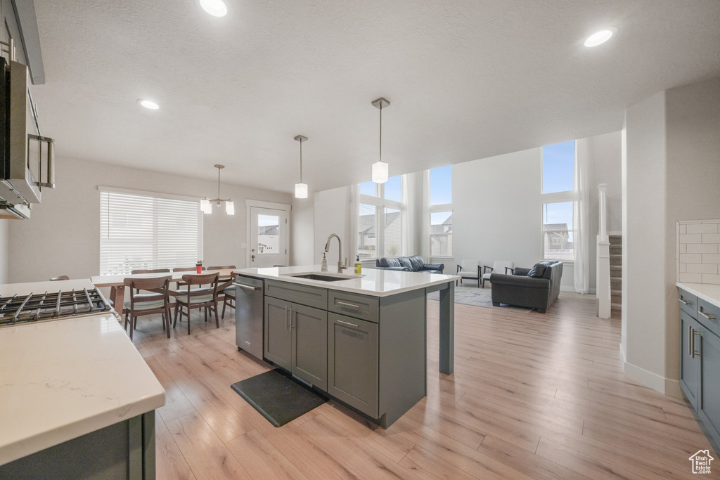 Kitchen featuring a sink, a wealth of natural light, and light countertops
