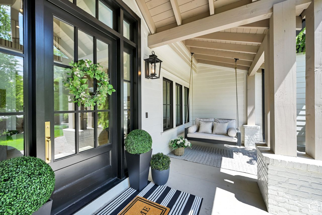 View of patio / terrace with a porch