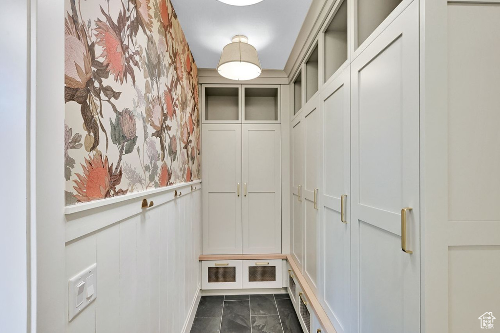 Interior space featuring marble finish floor