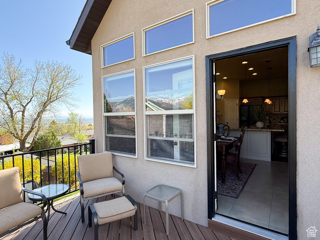 View of wooden deck