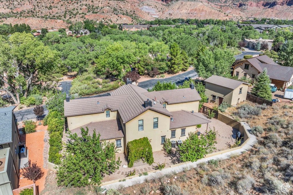 Bird's eye view with a mountain view and a residential view