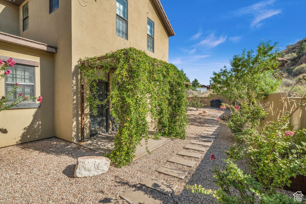 View of yard with fence