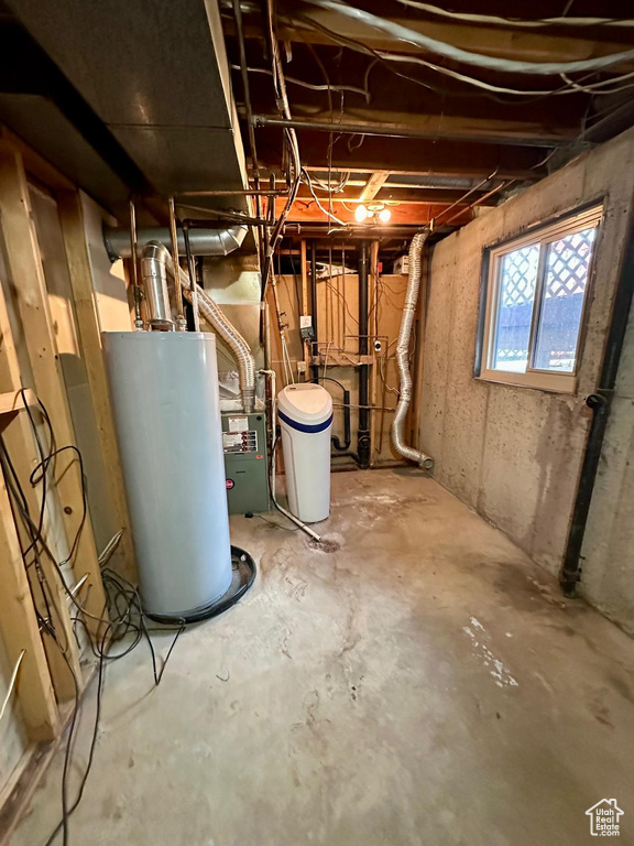 Basement with gas water heater
