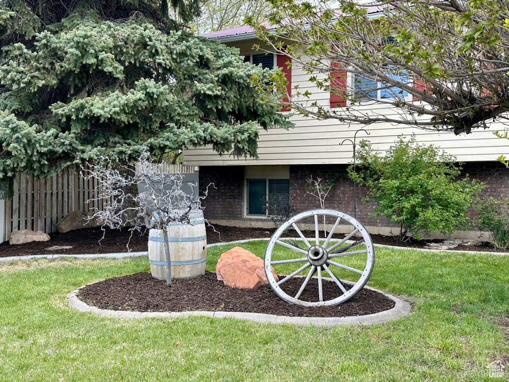 View of yard with fence