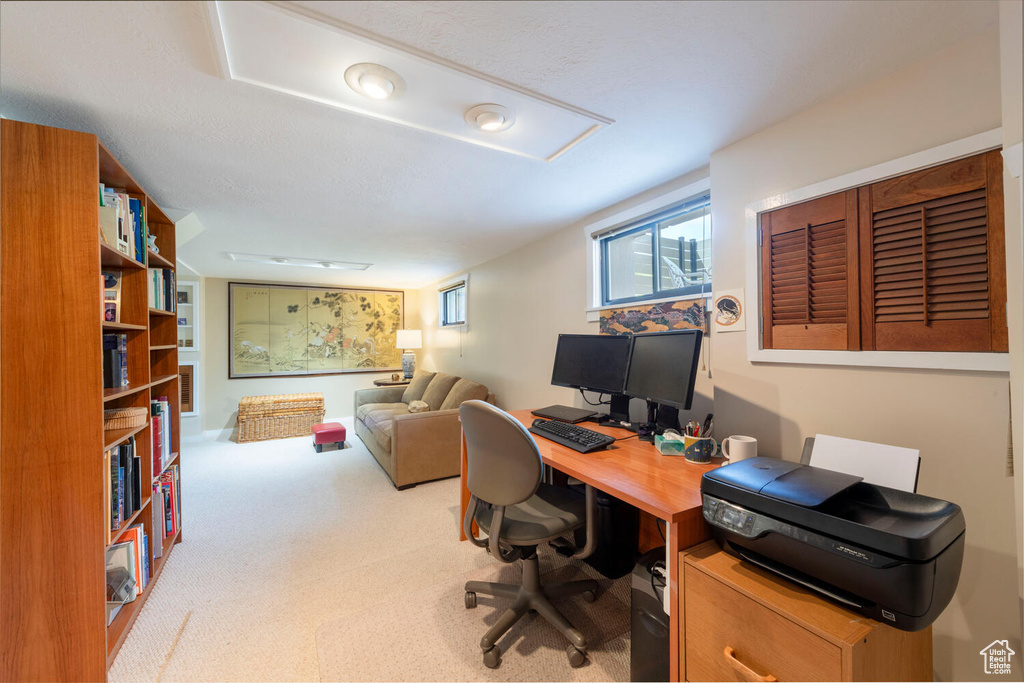View of carpeted office space