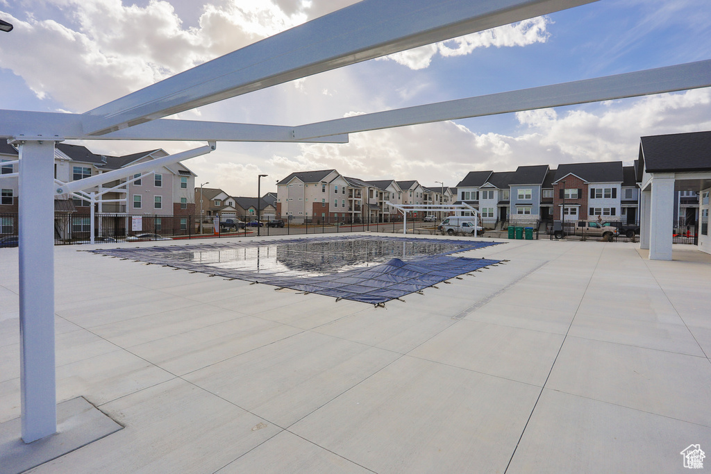 Pool featuring a residential view
