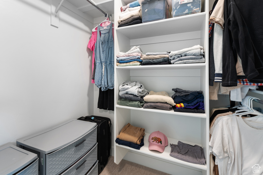 View of walk in closet