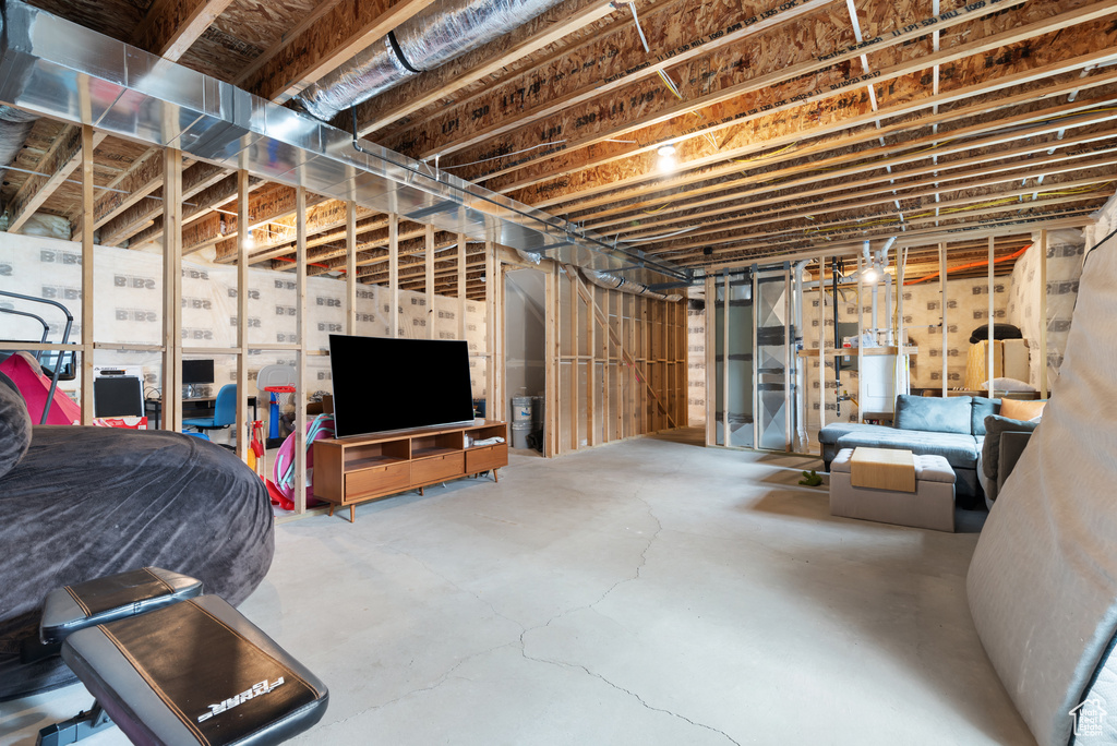 View of unfinished basement