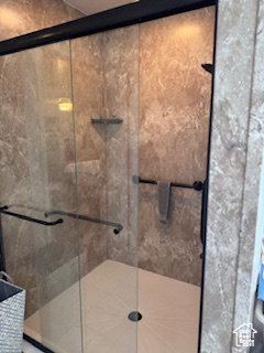 Bathroom with a shower stall