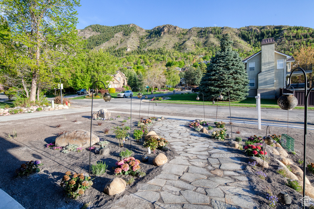 View of community featuring a mountain view